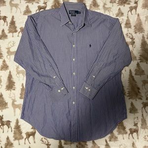 POLO RALPH LAUREN Men’s Blue/White Button-down Long Sleeve Shirt